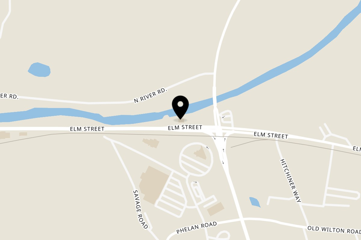 Map showing the location of Zizza Pizza Milford on 653 Elm St in Milford