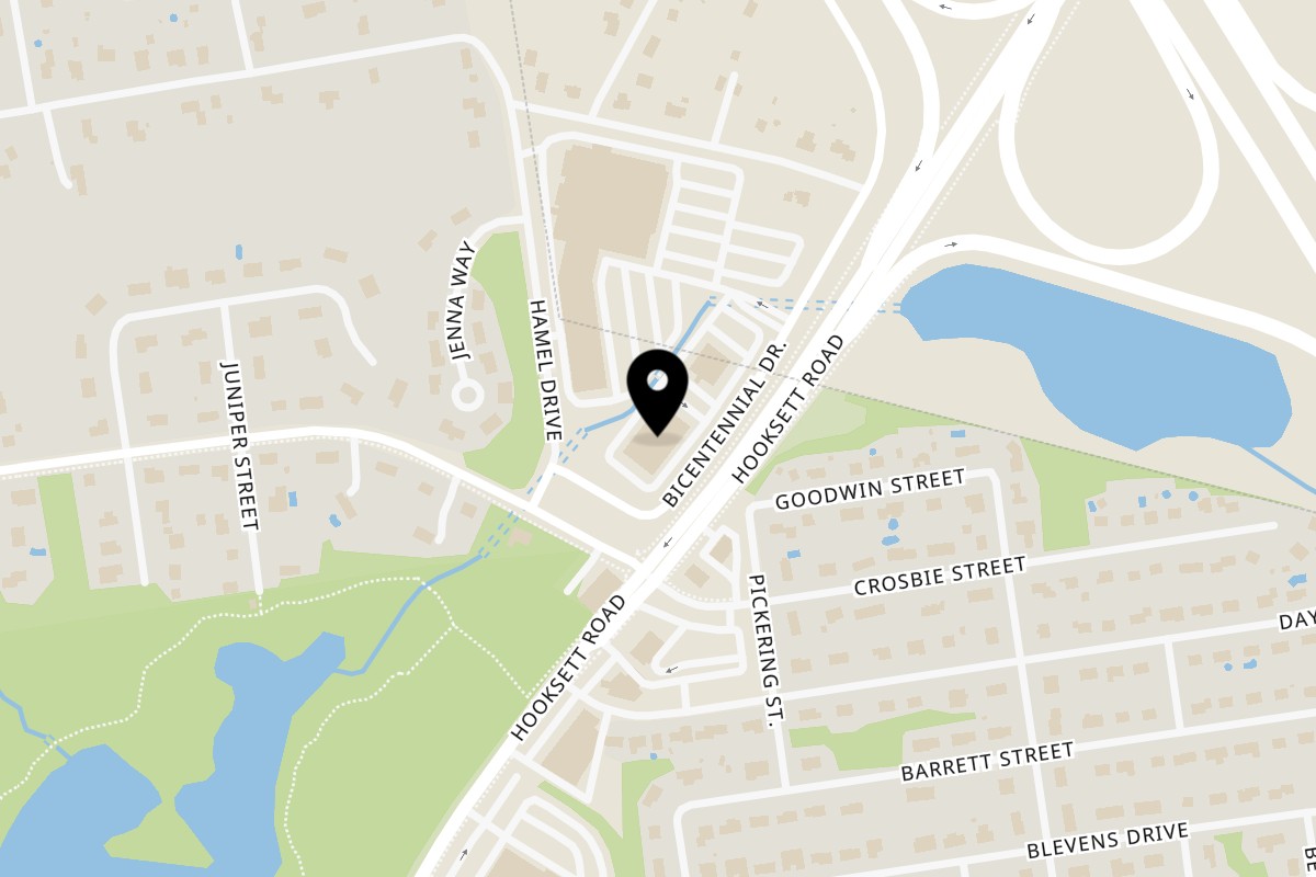 Map showing the location of Zizza Pizza Manchester on 1100 Bicentennial Dr in Manchester